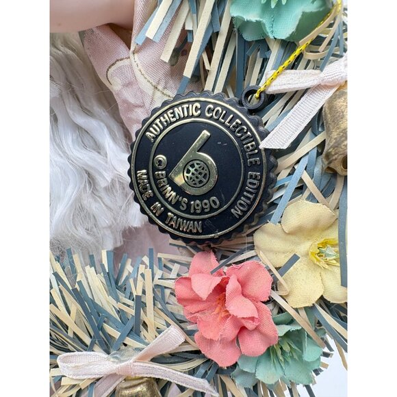 Brinns Victorian Santa Claus Christmas Figurine Doll with Stand Pastel Floral - Picture 7 of 12